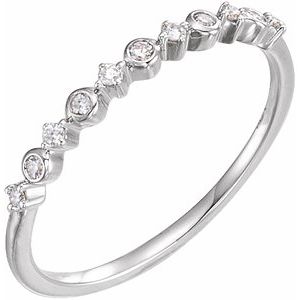 14K White 1/10 CTW Diamond Ring Size 7 -Siddiqui Jewelers