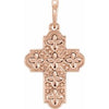 14K Rose Ornate Floral-Inspired Cross Pendant - Siddiqui Jewelers