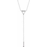 14K White Triangle & Bar Y 16-18" Necklace - Siddiqui Jewelers