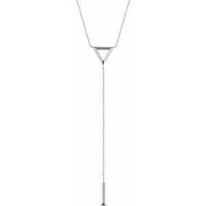 14K White Triangle & Bar Y 16-18" Necklace - Siddiqui Jewelers