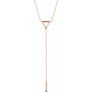 14K Rose Triangle & Bar Y 16-18" Necklace - Siddiqui Jewelers