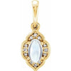 14K Yellow Rainbow Moonstone & .03 CTW Diamond Clover Pendant - Siddiqui Jewelers