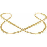 14K Yellow Criss-Cross Cuff 7" Bracelet - Siddiqui Jewelers