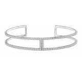 14K White 3/4 CTW Diamond Cuff 6" Bracelet - Siddiqui Jewelers