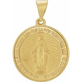 14K Yellow 18 mm Hollow Round Spanish Miraculous Medal - Siddiqui Jewelers