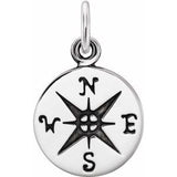 Sterling Silver Compass Charm - Siddiqui Jewelers