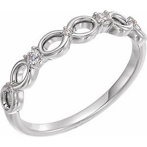Sterling Silver .08 CTW Diamond Infinity-Inspired Ring - Siddiqui Jewelers