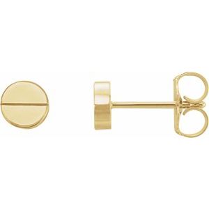 14K Yellow 4.9 mm Geometric Friction Closure Earrings Siddiqui Jewelers