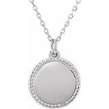 Sterling Silver Engravable Round 16-18" Rope Necklace - Siddiqui Jewelers