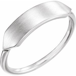 Platinum 19.7x5 mm Geometric Signet Ring-Siddiqui Jewelers