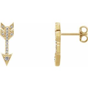 14K Yellow 1/6 CTW Diamond Arrow Earrings - Siddiqui Jewelers