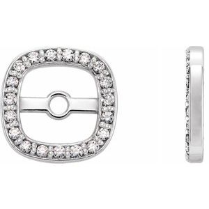 14K White .08 CTW Diamond Halo-Style Earring Jackets - Siddiqui Jewelers