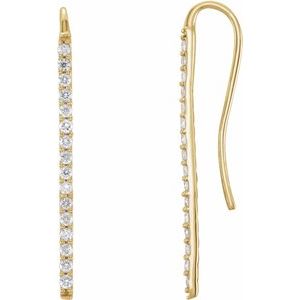 14K Yellow 1/3 CTW Diamond Bar Earrings - Siddiqui Jewelers
