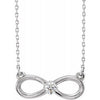 14K White 1/10 CT Diamond Infinity-Inspired 16-18" Necklace - Siddiqui Jewelers