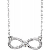 14K White 1/10 CT Diamond Infinity-Inspired 16-18" Necklace - Siddiqui Jewelers