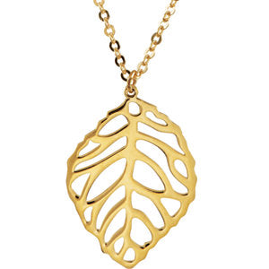 14K Yellow Leaf 18" Necklace - Siddiqui Jewelers