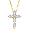 14K Yellow Diamond Cross Necklace - Siddiqui Jewelers