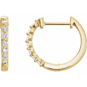 14K Yellow 1/5 CTW Lab-Grown Diamond Hoop Earrings-Siddiqui Jewelers