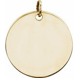 14K Yellow 13 mm Round Disc Pendant - Siddiqui Jewelers