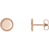 14K Rose Engravable Beaded Earrings - Siddiqui Jewelers