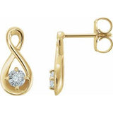 14K Yellow 1/5 CTW Diamond Infinity-Inspired Earrings - Siddiqui Jewelers