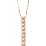 14K Rose Pyramid Bar 24" Necklace - Siddiqui Jewelers