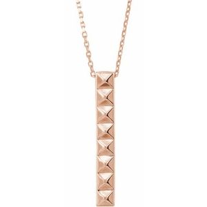 14K Rose Pyramid Bar 24" Necklace - Siddiqui Jewelers