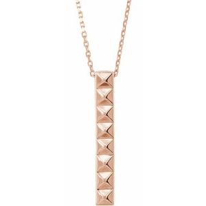 14K Rose Pyramid Bar 16-18" Necklace - Siddiqui Jewelers