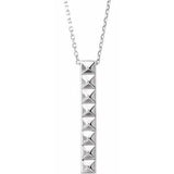 Sterling Silver Pyramid Bar 24" Necklace - Siddiqui Jewelers