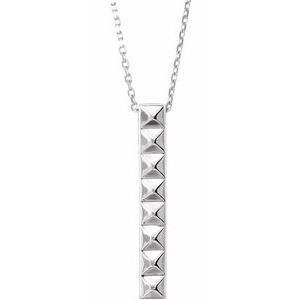 Sterling Silver Pyramid Bar 16-18" Necklace - Siddiqui Jewelers