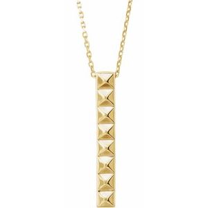 14K Yellow Pyramid Bar 16-18" Necklace - Siddiqui Jewelers