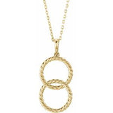 14K Yellow Interlocking Circle 16-18" Necklace - Siddiqui Jewelers