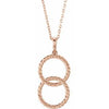 14K Rose Interlocking Circle 16-18" Necklace - Siddiqui Jewelers