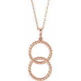 14K Rose Interlocking Circle 16-18" Necklace - Siddiqui Jewelers