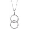 14K White Interlocking Circle 16-18" Necklace - Siddiqui Jewelers