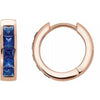 14K Rose Chatham® Created Blue Sapphire Hoop Earrings - Siddiqui Jewelers