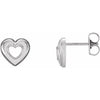 Sterling Silver 8.5x8 mm Heart Earrings Siddiqui Jewelers