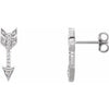 14K White 1/6 CTW Diamond Arrow Earrings - Siddiqui Jewelers