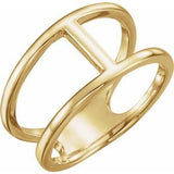 14K Yellow 11.3 mm Negative Space Ring - Siddiqui Jewelers