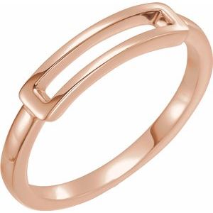14K Rose Open Bar Ring - Siddiqui Jewelers