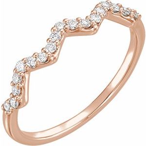 14K Rose 1/5 CTW Diamond Stackable Ring - Siddiqui Jewelers