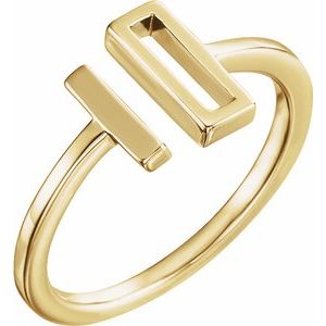 14K Yellow Bar Ring - Siddiqui Jewelers