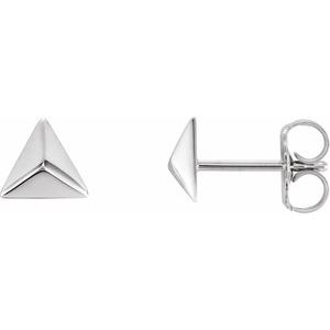 14K White Pyramid Earrings Siddiqui Jewelers
