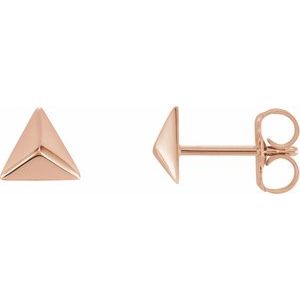 14K Rose Pyramid Earrings Siddiqui Jewelers