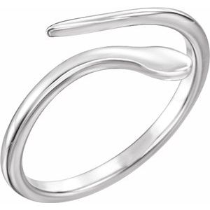 14K White Snake Ring - Siddiqui Jewelers