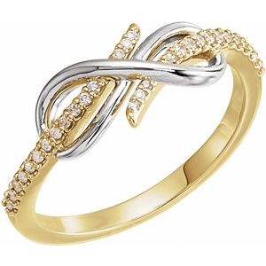 14K Yellow/White 1/10 CTW Diamond Infinity-Inspired Ring - Siddiqui Jewelers