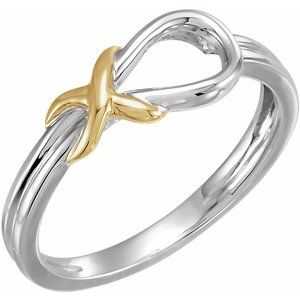 14K White & Yellow Knot Ring - Siddiqui Jewelers