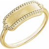 14K Yellow 15x6 mm Rectangle Beaded Signet Ring - Siddiqui Jewelers