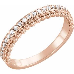 14K Rose 1/5 CTW Diamond Beaded Ring - Siddiqui Jewelers