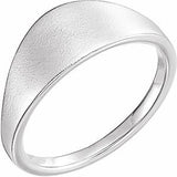 14K White 21x7 mm Geometric Signet Ring - Siddiqui Jewelers
